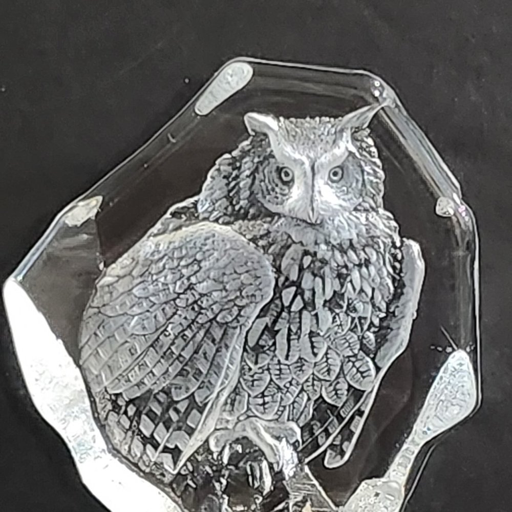Collectible Mals, Johasson Handmade Swedish Crystal Horned Sculpture Signed And
